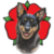 Logo made up of a drawing of a Lancashire Heeler superimposed over a Lancashire rose.